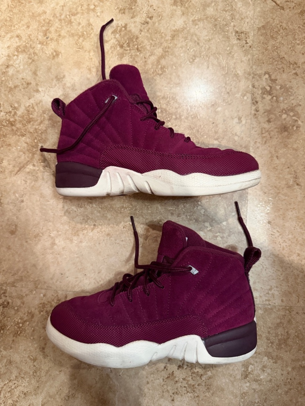 Jordan Kids Burgundy/White High-Top Sneakers